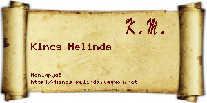 Kincs Melinda névjegykártya